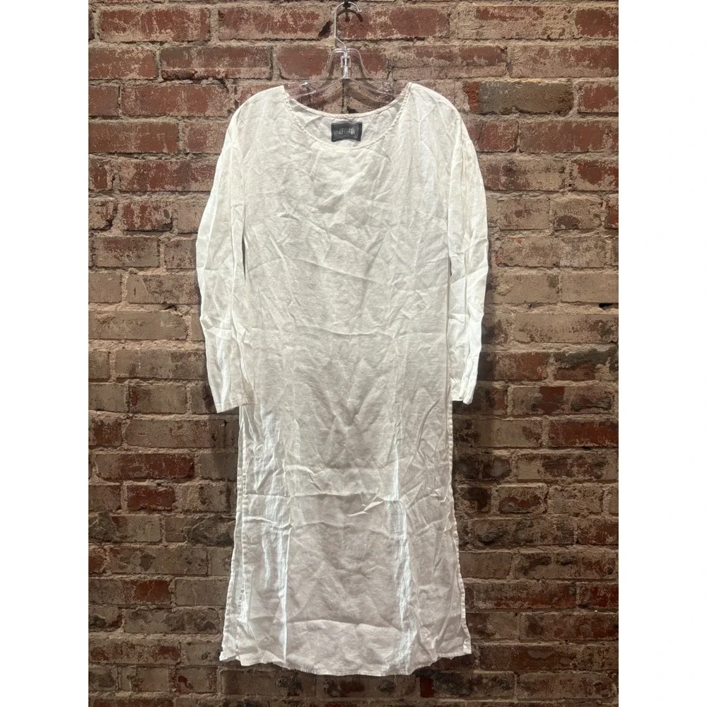 Reformation White Long Sleeve Gauze Maxi Dress Cover Up Side Slits Size XS - Picture 2 of 7